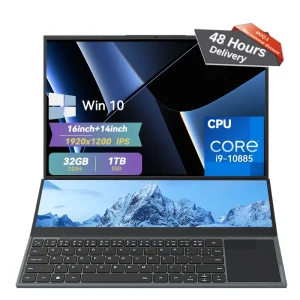 Core I7 9th Dual Screen Notebook Computer Business Laptop 16+14inch Touchscreen DDR4 16GB SSD 1TB