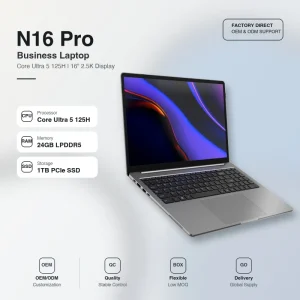笔记本电脑 Core Ultra 5 125H 16英寸 16GB RAM 512GB SSD Windows 11 OEM ODM 工厂 全球上市
