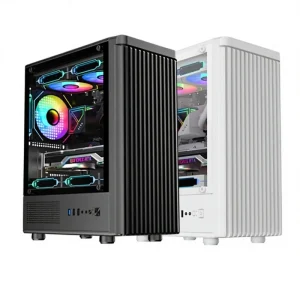 Cross border Vertical PC Case Desktop Tempered Glass Side Panel Gaming Water Cooled M ATX Chassis USB