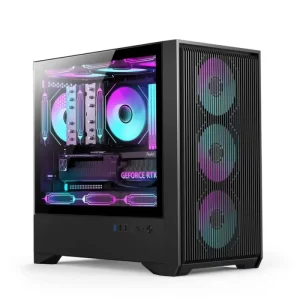 Custom Computer Micro ATX PC Case Mid Tower Desktop Chassis Tempered Glass Gaming Computer Cases and Towers Cabinet