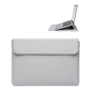 Custom Logo Smooth Leather Portable Protective Laptop Cover Notebook Computer Stand Flip Laptop Sleeve Case for Mackbook