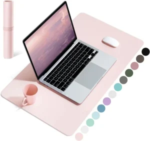 Custom Pink Office Desk Mat Non slip Leather Mouse Pad Thin Extended Office Desk Pads Durable Laptop Pad