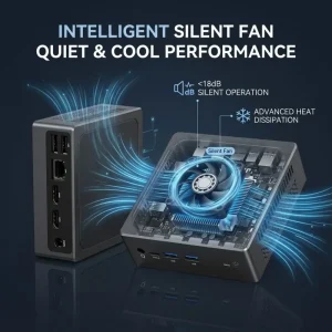 Custom Specifications Mini PC Intelligent Speed-Regulating Ultra-Quiet Fan M.2 2280 SSD Alder Lake N150 CPU Mini Desktop PC