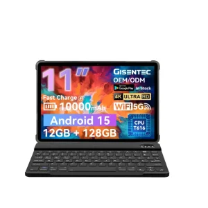 Customizable 10.1 Inch Android 15 2 in 1 Laptop Tablet Dual SIM 4G 5G Connectivity 12GB +512GB Capacitive Keyboard Touchscreen