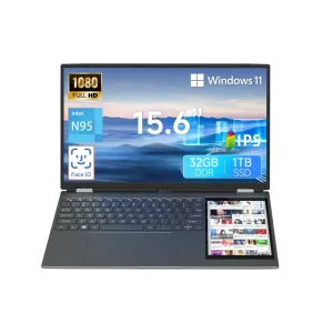 Customizable OEM/ODM Dual Touchscreen 15.6-inch+7-inch Backlit Keyboard DDR4 Memory Business-Type Laptop Computer