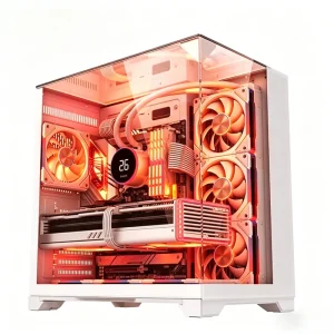 Desktop Computer Case Gaming ATX RGB PC Case Tempered Glass Cabinet