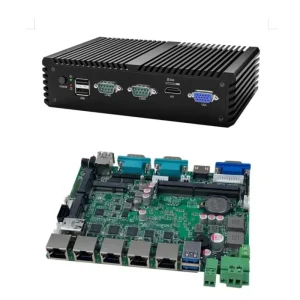 Desktop DIY Mini PC Intel N5105 5 Lan Port Dual Serial Port D-sub DB9 Soft Router Gateway Cyber Security Firewall Industrial PC