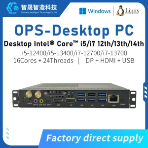 Desktop Intel 14th Gen OPS PC DDR4 4K UHD Fan Business Mini OPS PC Module M.2 NVMe SATA for IFPD Interactive Display Commercial