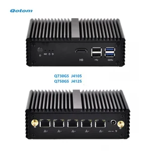 Desktop Mini PC Q750G5 I226 V 2.5G Lan Mini PC Intel J4125 5 Ethernet Fanless Mini Computer