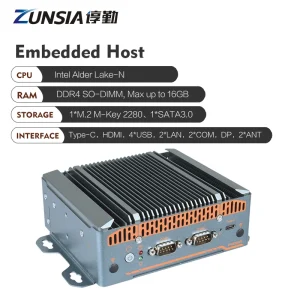 Din Rail Fanless Mini PC 2 LAN 2*Com Intel N150 N305 1*DDR4 Barebone 4*USB 1*HD 1*DP 1*Type C X86 Embedded Industrial Mini PC