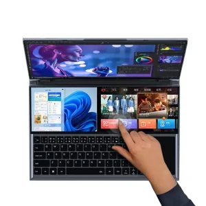 Double Screen Computadoras Laptop 16 Inch + 14 Inch FHD Narrow Bezels Touch Laptop Core I7 Business Laptop for Gaming