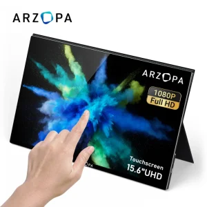 Dual 1080P IPS 15.6 Inch Touch Screen Portable Monitor with USB Type C Port