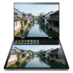 Dual 14 Inch Screen Convertible Laptop Intel N95 Quad Core 360 Degree Flip Windows 11 SSD Ultrabook in Stock
