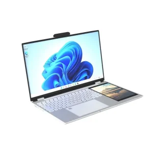 Dual 15.6″ +7″ IPS Touchscreen Intel N95 Laptop 16GB RAM 2TB SSD Windows 11 Durable Metal Body 180 Angle Business