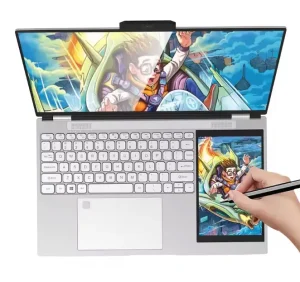 Dual 15.6″ 7″ Inch Touch Screen Business Laptop Intel N100 Windows 11 32GB RAM+2TB SSD IPS Panel Metal Student Notebook PC