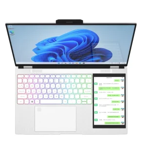 Dual Screen Laptop 15.6 + 7 Inch Win 11 DDR4 16GB 2TB SSD for Online Teaching