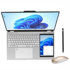 Dual Screen Laptop 15.6″+7″ Intel Celeron N100 Win 11 Touch Screen Notebook Business Computer Metal Body