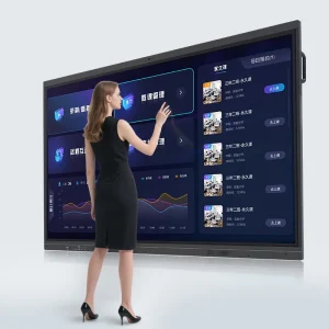 Education Interactive Smart Board Display 75 Inch 86 Inch Meeting Interactive Flat Panel Dual OS AI Camera Multi Screens Sharing