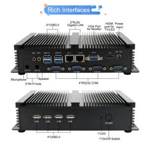 Embedded Industrial Computer 4xRs232 COM Core I5 3317U Celeron 1037U Dual Lan HD VGA Business Office Mini Desktop PC Win10 Wifi