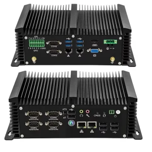 Embedded Industrial Computer 6xRS232 RS485 COM Core i5 10210U i7 10510U 4xNetwork HD VGA GPIO Linux Fanless Mini PC 4G Desktop
