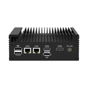 Embedded Industrial Computer N100 Mini PC Quad Core DDR4 Fanless 2*HDMI 1*DP 2*LAN 2*COM