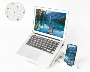 Ergonomic Foldable ABS Plastic Laptop Stand & Desk Notebook Holder Compact Design for Home Office Use