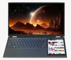 Face Recognition Touch Screen 15.6″ + 7″ Notebook Laptop Intel N95 Customized 16GB RAM 512GB SSD for Business Use