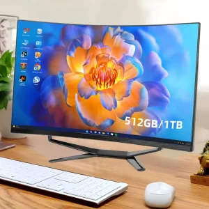Factory 27 Inch Curved All in One PC with I3 I5 I7 CPU 16G RAM 256G SSD Curved LCD Screen Computer