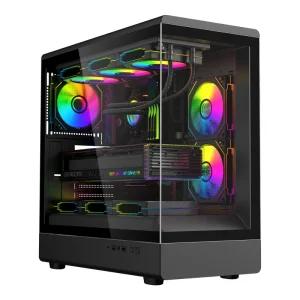 Factory Black Gaming Computer Cases Towers Metal SPCC No Screws PC Case With Dust Filter Support Liquid Cooling Cooler