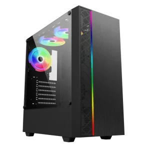 Factory CPU Gamer Gaming Case with Tempered Glass for Front Panel Side Pane Computer Case