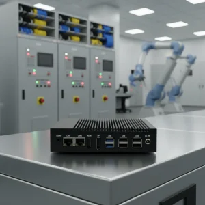 Fanless Desktop Mini PC with Intel Celeron J6412 2 LAN 6 COM 6 USB DP SSD Windows 11 Industrial Embedded