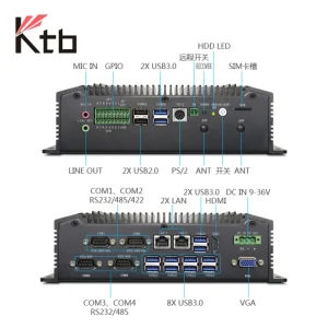 Fanless Embedded Computer I5 I7 Industrial Pc Box with 6*COM 2 LAN 6*USB DC 12-24V 12*USB Industrial Computer