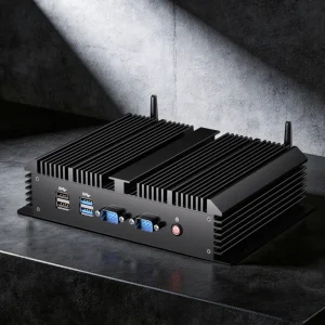 Fanless Industrial Computer Intel Core I7 5500U 6 DB9 COM 2 GbE LAN 512GB Solid State Drive Durable Mini PC for Factory Control