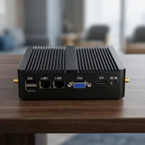 Fanless Industrial Mini PC Dual Gigabit LAN Aluminum Case J1800 Processor Compact Desktop Computer for Firewall and Automation