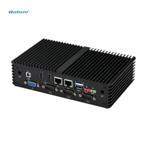 Fanless Industrial Mini PC Q300P Intel 4th 5th Gen CPU 6 RS232 COM Ports Dual Intel I210 LAN VGA Embedded Box Computer