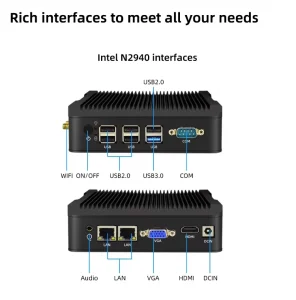 Fanless Industrial PC Intel Celeron N5095 DDR4 16GB M.2 128 256GB SSD 2*RJ45 LAN USB3.0*4 USB2.0*2 4*COM