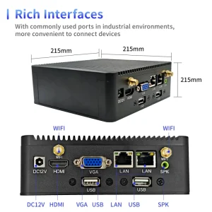 Fanless Mini Industrial PC Intel I5 8GB RAM Dual LAN RS232 RS485 Aluminum Alloy Embedded Box Computer for Automation