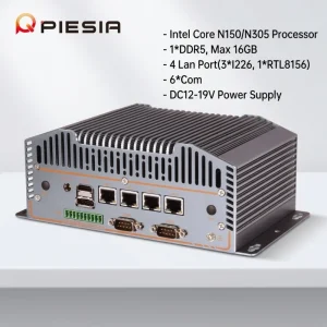 Fanless Mini PC 4*2.5G LAN 5*Com Intel 12th Gen N150 N305 DDR5 Barebone 1*Console 4*USB X86 Industrial Pfsense Firewall Mini PC