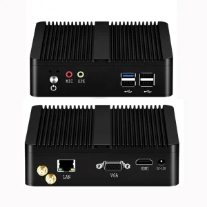 Fanless Mini PC Computer Intel Celeron J1900 Computadora Linux Win10 System Unit NUC Desktop Barebone Micro Home Server