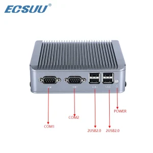 Fanless Mini PC DP Embedded PC Intel 6 7 Gen CPU 6USB 2LAN 2COM SSD HDD DDR3L RAM Fanless 10~60°C Small Size Industrial Box