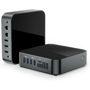 Fanless Mini PC Windows 11 Pro AMD Ryzen 9 7900HX 7900HX Radeon Gp Compact 8L Computer Case Type C HDMI WiFi 6E Desktop PCs