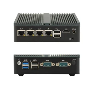 Fanless N100 Mini PC Firewall 4x Gigabit LAN Dual RS232 Ports Support Win10 pfSense DDR4 Industrial Barebone Desktop Computer