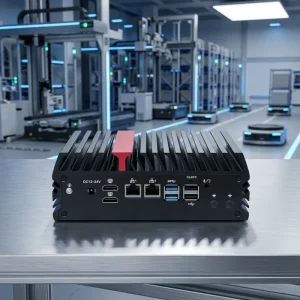 Fanless PC AMD Ryzen R2314 8-Core 4K for DDR4 SSD+HDD 6 COM RS232/485 Wide Voltage 12-24V Embedded Computer Box
