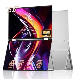 Foldingportable Monitor Dual 15.6 1080P Triple Portable FHD Touchscreen Monitor Aluminum Alloy Material USB