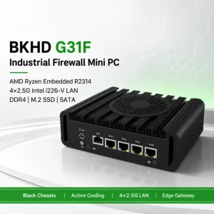 G31F-1140N4L Firewall Mini PC AMD Ryzen Embedded R2314 4×2.5G LAN PfSense OPNsense Industrial Edge Gateway
