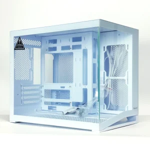 Gaming Computer Case Vertical Mid Tower with Side Panel Window Tempered Glass Aluminum Alloy MicroATX Case