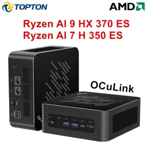 Gaming Mini PC AMD Ryzen AI 9 HX 370 ES AI 7 H 350 ES OCuLink USB4 2×2.5G LAN 2xPCIe Desktop Mini Computer Win11 WiFi6E