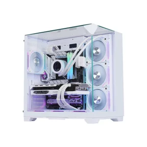 Gaming PC Case ATX Mid Tower Computer Case with RGB Fans Tempered Glass High Airflow Desktop Chassis