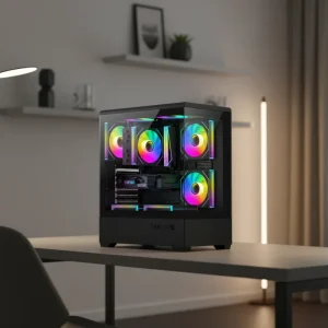 Gaming PC Case White Tempered Glass MicroATX ITX Desktop Computer Tower Support 330mm GPU & 170mm CPU Cooler