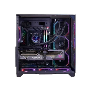 Gaming PC Tower Case ATX Mid Tower Computer Case with RGB Fans Tempered Glass High Airflow Design